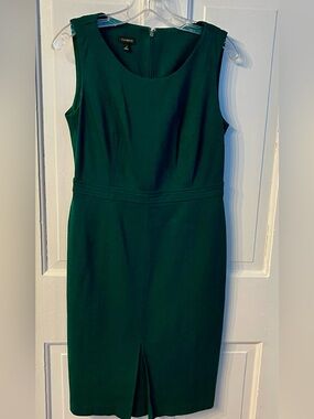 Talbots size 4 Ponte knit green dress sleeveless